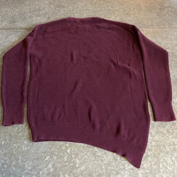 Athleta Rest Day Asym Crewneck Sweater Womens Small Purple Cotton Silk Lyocell - Picture 7 of 11